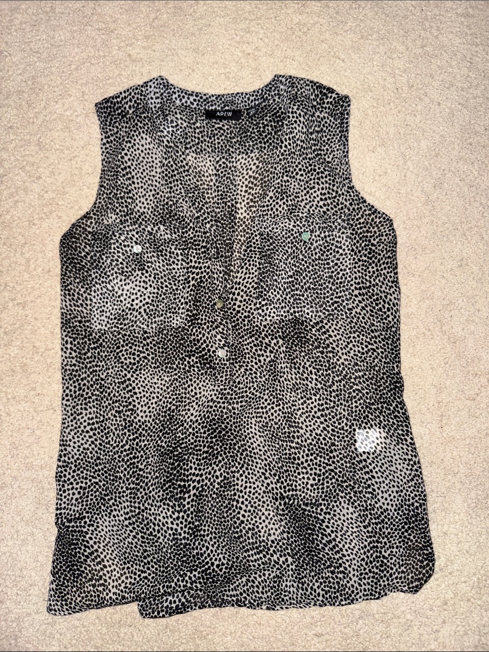 Apt. 9 Black and White Sleeveless Printed Tank
